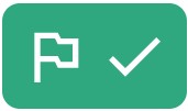 A green rectangle, with a white flag and checkmark icon.