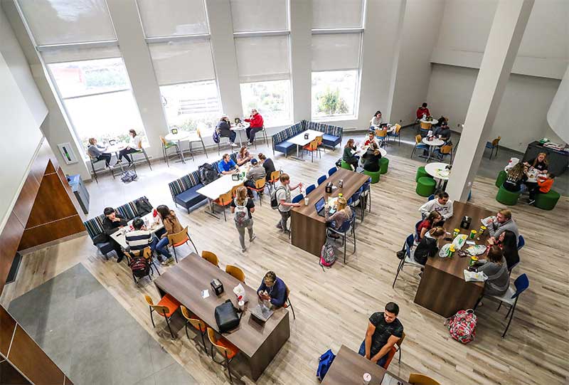 View of the Union food court from above 