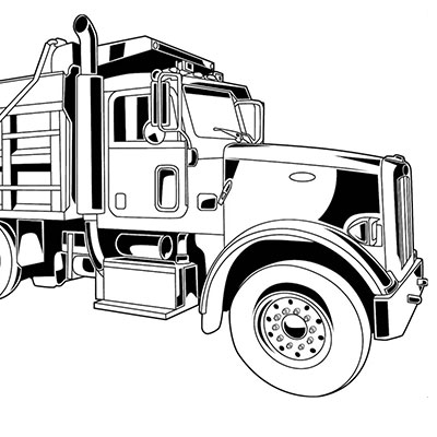 outline drawing of a truck