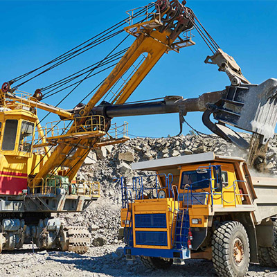 vehicles in a mine working