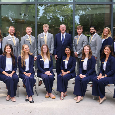 Chancellor with the student ambassadors