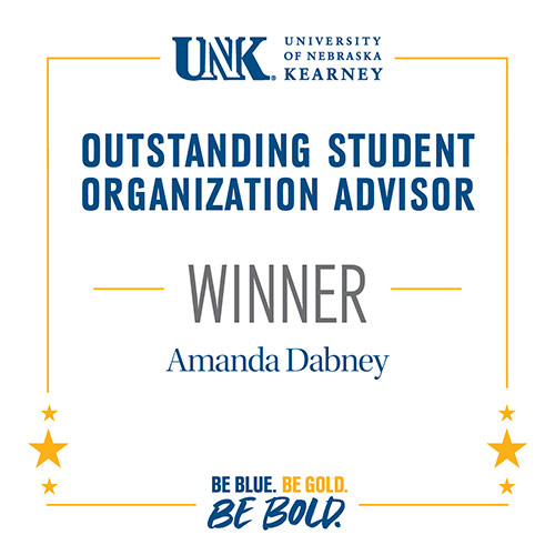 Outstanding Student Organization Advisor Winner: Amanda Dabney