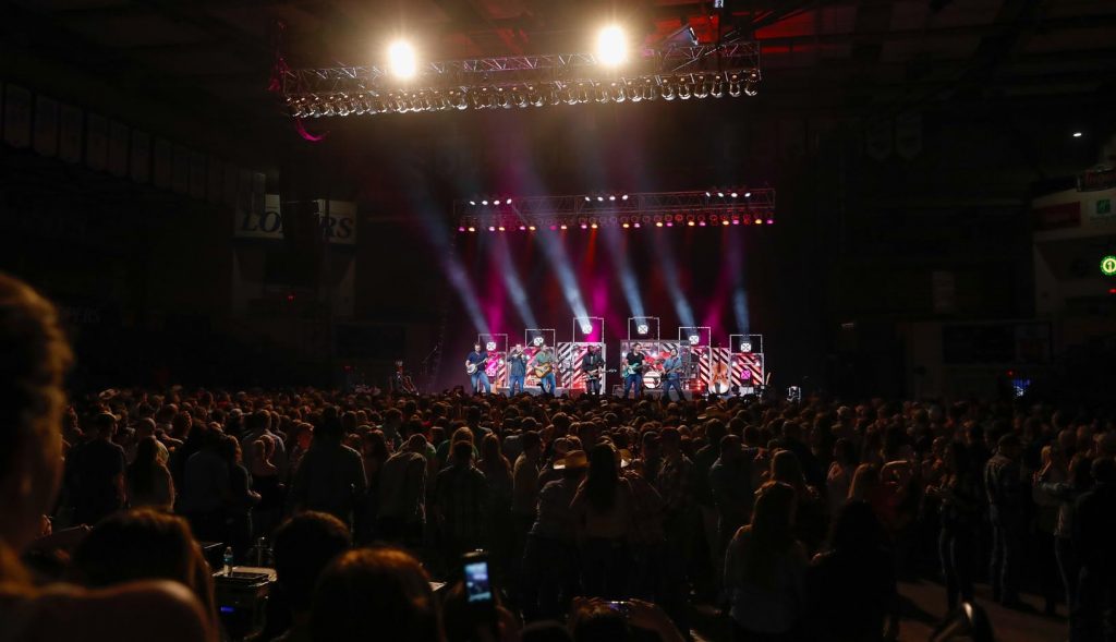 concert audience inside UNK Health and Sports Center