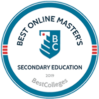 Best Online Master's Secondary Education - Ranked 14th