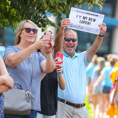 parents at blue and gold