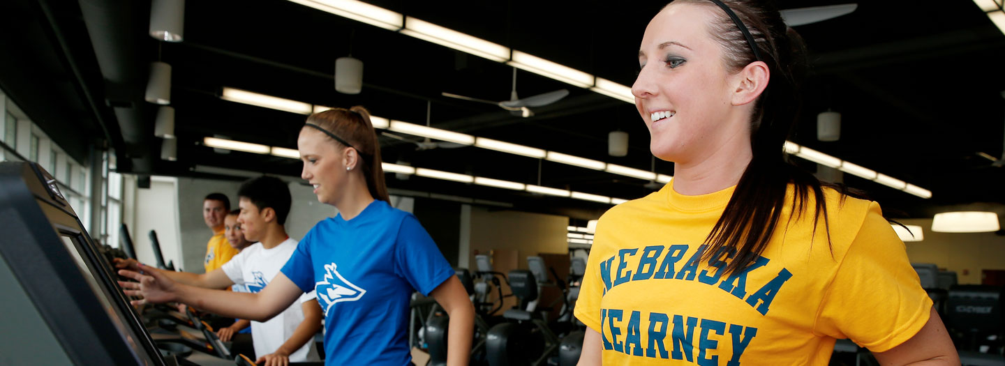 Students on treadmills